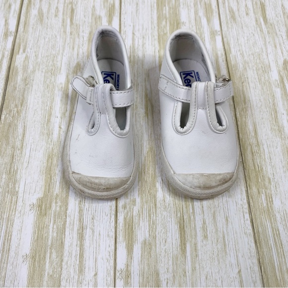 Keds White Leather Champion Toe Cap T-Strap Sneakers - Picture 2 of 7